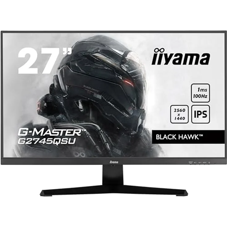 iiyama G-Master Black Hawk G2745QSU-B1 68,5cm 27" IPS LED Gaming Monitor WQHD 100 Hz HDMI DP USB3.2 1ms FreeSync schwarz – Bild 2