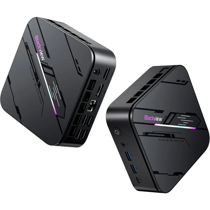 blackview MP100 Pro Core i3-1215U, Mini-PC mit 16GB DDR4, 512GB SSD, 4K 144Hz, 12 Anschlüssen, Windows 11 Pro, grau