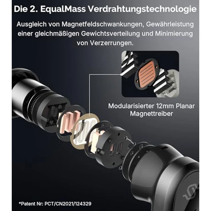 Edifier STAX Spirit S10 True Wireless Planar Magnetic Earbuds mit ANC, Snapdragon Sound, Hi-Res Audio (LDAC LHDC), Bluetooth 5.4, 6 Mics Hi-Fi Calling, Wearing Detection, IP54 - Schwarz – Bild 3