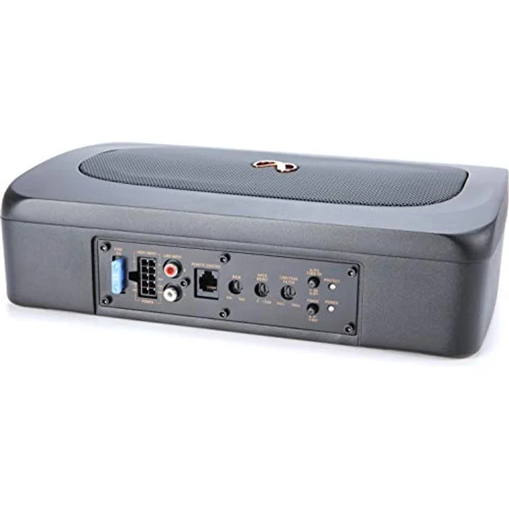 Infinity Basslink Mini, Powered 6x8 Untersitz-Subwoofer mit 100-W-Verstärker und Aluminium-Druckguss-Gehäuse, Titan – Bild 3