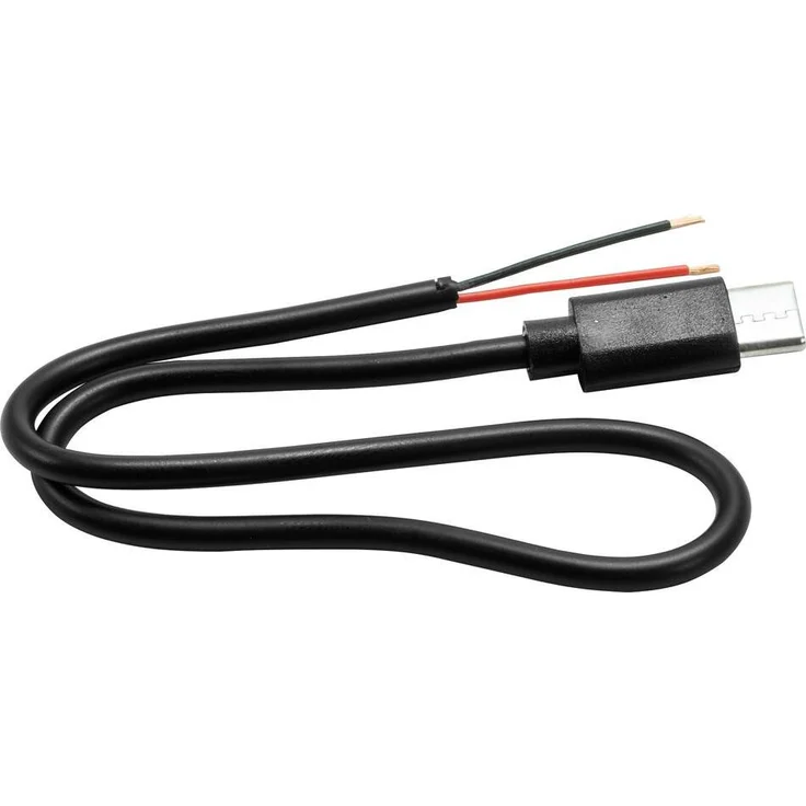 OMNITRONIC USB-C Kabel auf 2x offene Kabelenden, 30 cm, schwarz