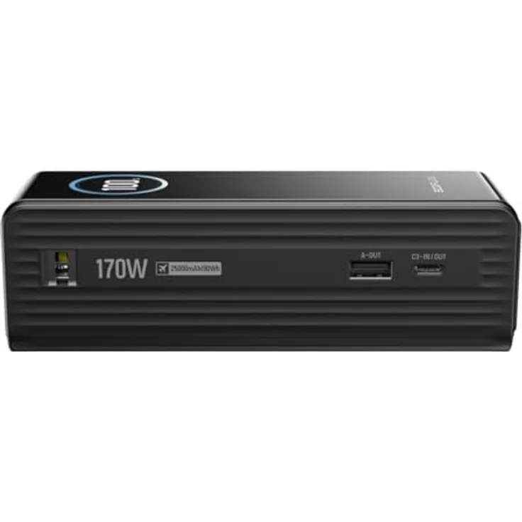 EcoFlow RAPID Powerbank 25.000mAh, 170 W Leistung, mit 2 integrierten USB-C-Kabeln, Schwarz – Bild 4