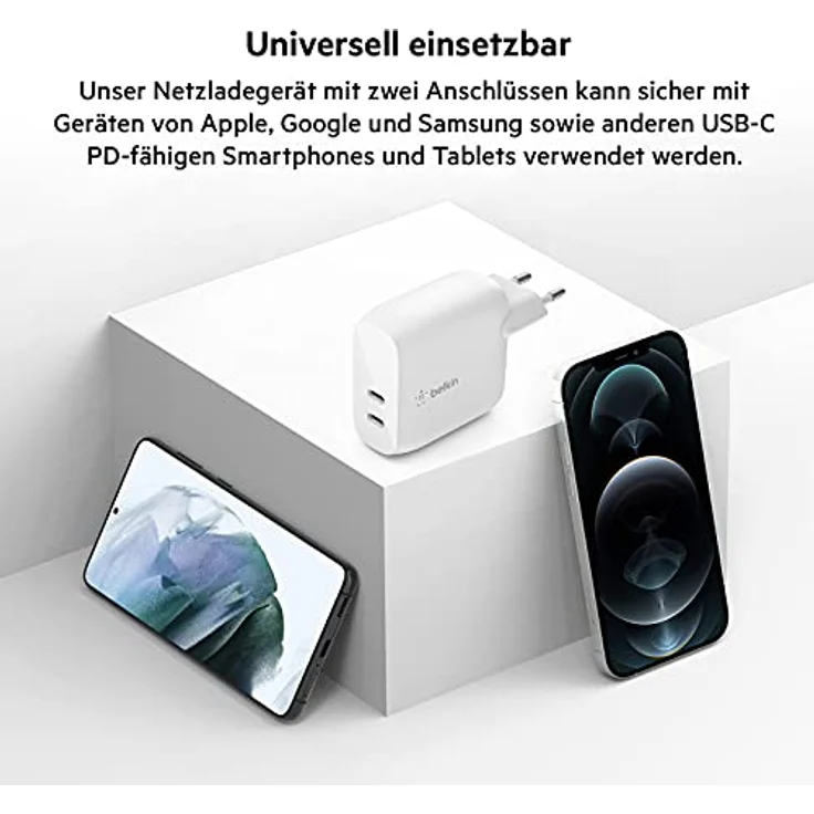 Belkin Netzladegerät 40W USB-C PowerDelivery, 2x20W WCB006vfWH – Bild 6