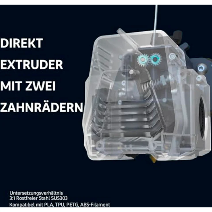 ELEGOO Neptune 3 Plus FDM 3D-Drucker, mit Automatischer Bettnivellierung, Dual-Gear-Direktextruder, Doppelspindelantrieb, Abnehmbarem Kapazitivem Bildschirm, 320x320x400mm Druckformat – Bild 4