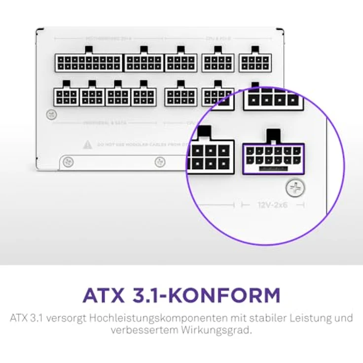 NZXT C1200 Gold ATX 3.1 - 1200 Watt PC-Gaming-Netzteil - 80 PLUS Gold - Zero Fan-Modus - Weiß - Preisvergleich – Bild 3