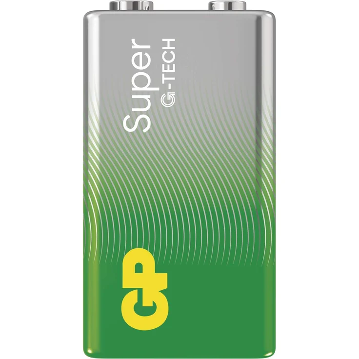 GP Batteries Emos Alkaline-Batterie GP Super 9V (6LR61), 1 Stück mit G-TECH-Technologie für bis zu 50% längere Laufzeit, patentierter Auslaufschutz und umweltfreundliche Verpackung