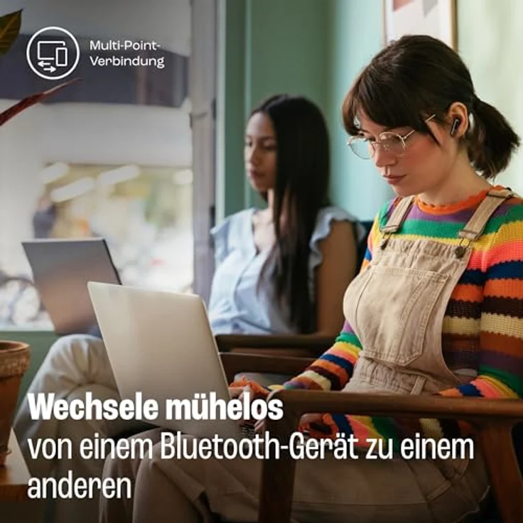 JBL Live Beam 3 Wireless Earbud-Kopfhörer, 48H Akkulaufzeit, Adaptive Noise Cancelling, Silber – Bild 4
