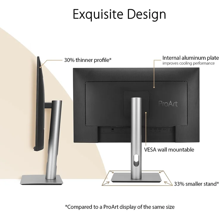 ASUS ProArt PA279CRV | 27 Zoll 4K UHD Professioneller Monitor | 16:9 IPS, 3840x2160 | ergonomisch, Pivot, Calman, hohe Farbtreue, DisplayHDR 400 | DisplayPort, HDMI, 96W USB-C, USB-Hub, Speaker – Bild 3