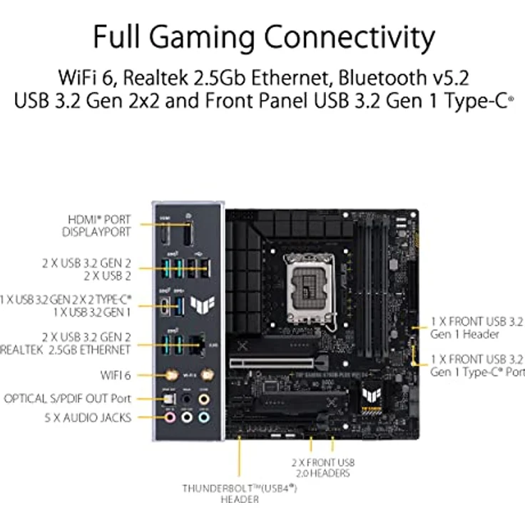 ASUS TUF GAMING B760M-PLUS WIFI D4 Mainboard Sockel Intel LGA 1700 – Bild 5