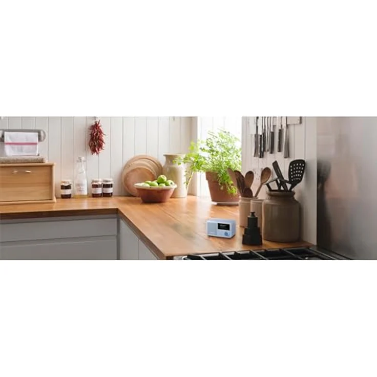 MEDION S66822 Tragbares Mini DAB+ Radio mit Bluetooth blau, dimmbares Farbdisplay, Teleskopantenne, Sleeptimer,Wecker, Snooze, AUX, USB-C – Bild 2