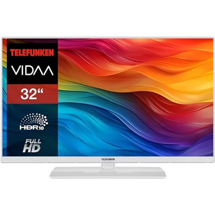 Telefunken Fernseher 32 Zoll Smart TV VIDAA XF32VP750M-W Full HD Fernseher, HDR TV mit Triple-Tuner, LED TV weiß – Bild 2