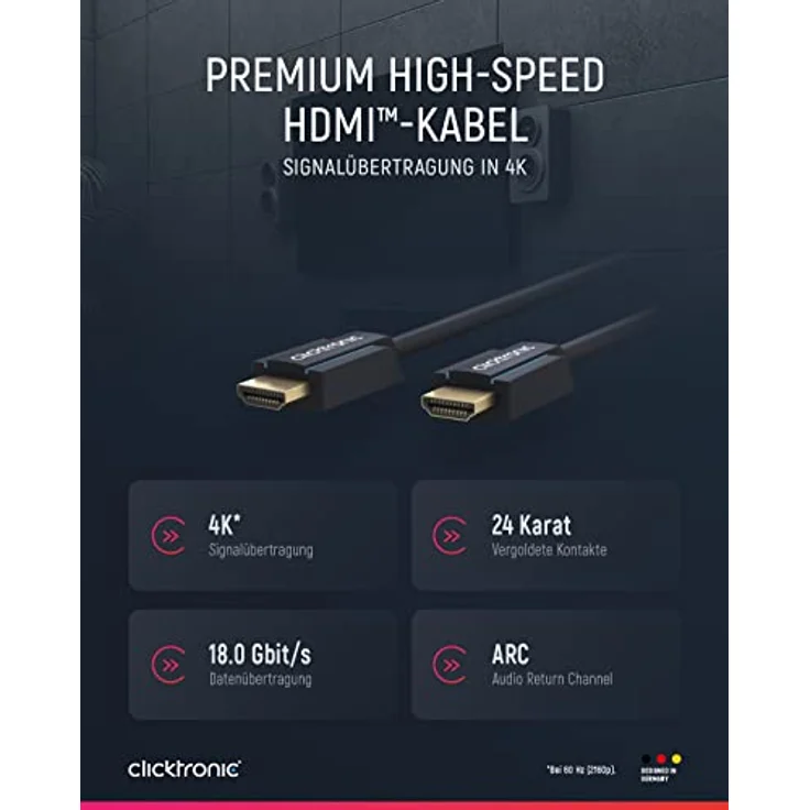 Clicktronic Casual High Speed HDMI Kabel mit Ethernet, 7,5m – Bild 3