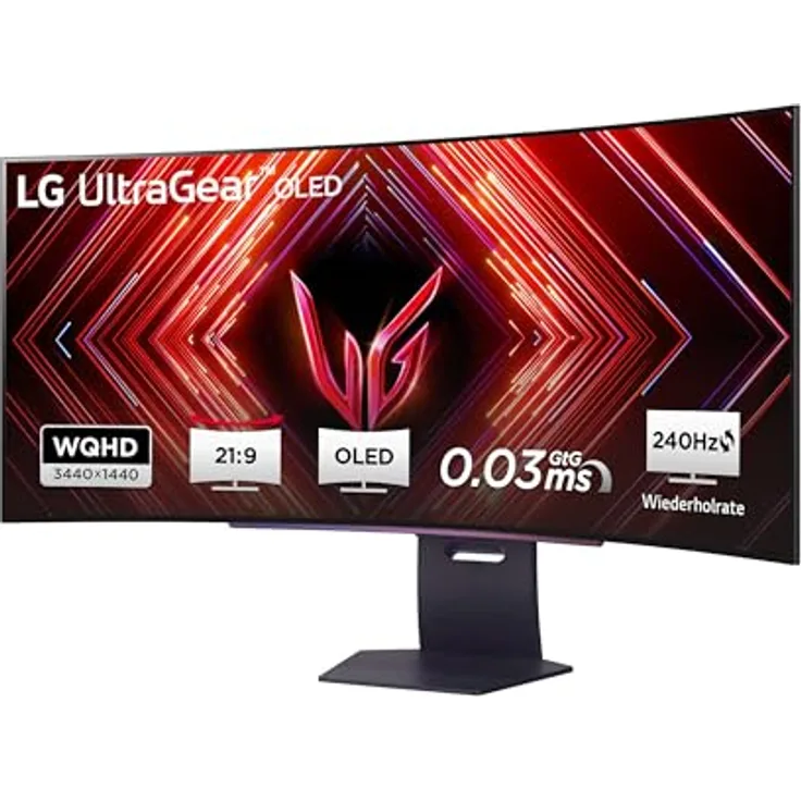 LG Electronics 45GS95QX-B.AEU UltraWide™ QHD UltraGear™ Gaming OLED-Monitor 45", 3440 x 1440, 0,03 ms, 240 Hz, DisplayHDR™400 TRUE BLACK, 98,5% DCI-P3, NVIDIA G-Sync™ Compatible, AMD FreeSync™ - Grau