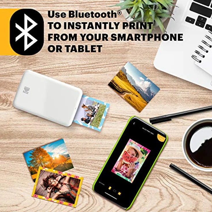 KODAK Step Sofort-Smartphone-Fotodrucker - Tragbarer Mini-Farb-Mobilfotodrucker - Zink 2x3” Klebefotos - Bluetooth-kompatibel mit iOS- & Android-Geräten - Spaßige Bearbeitungs-App - Weiß – Bild 2
