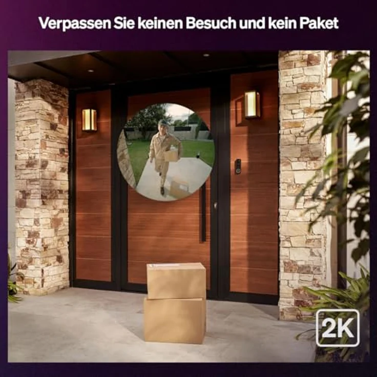 Philips Hue Secure Video-Türklingel, kabelgebunden, 2K-Auflösung, Weitwinkel, Bewegungserkennung, Echtzeit-App-Benachrichtigungen, Zwei-Wege-Audio – Bild 2
