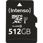 Intenso Micro SDXC 512GB Class 10 Speicherkarte inklusiv SD-Adapter (UHS-I)
