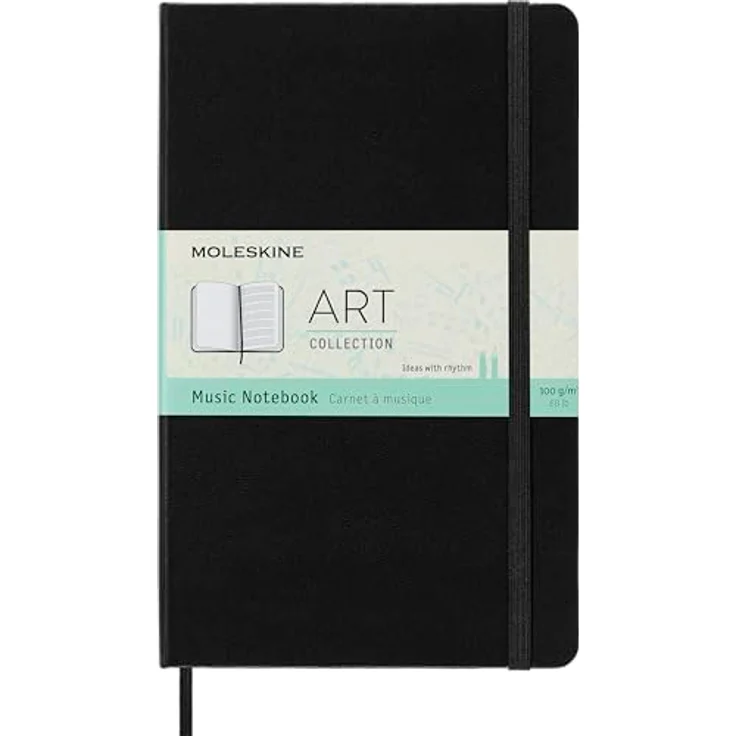 Moleskine Noten-Notizbuch (Pentagram Notebook) Large, fadengeheftet mit musikalischen Seiten und Innentasche – Bild 2