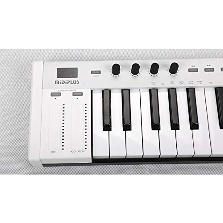 Midiplus X3 mini, USB MIDI-Controller mit 37 anschlagdynamischen Mini-Tasten, 4 programmierbaren Drehreglern, Touch-Strips für Pitch Bend und Modulation – Bild 3