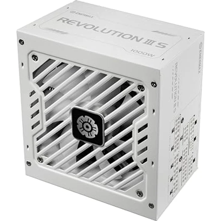 ENERMAX Revolution III S 1000W Snow White, vollmodulares ATX 3.1-Netzteil, 80 Plus Cybenetics Platinum, PCIe 5.1 12V-2x6, flüsterleiser 120mm FDB-Lüfter, Semi-Fanless, 105°C japanische Kondensatoren – Bild 3