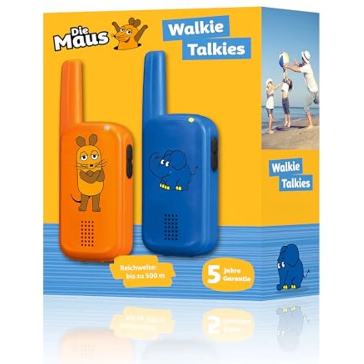Die Maus Walkie Talkie Set, 2er Set für Kinder mit Maus und Elefant, Reichweite bis 500 m, einfache Bedienung – Bild 7