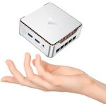 NiPoGi GK3 Plus Mini PC, Ιntel Alder Lake-N97(bis zu 3,6 GHz), 16 GB DDR4 512 GB M.2 SSD, 4K UHD Triple Display, Dual-WiFi, VESA-Halterung, Silber