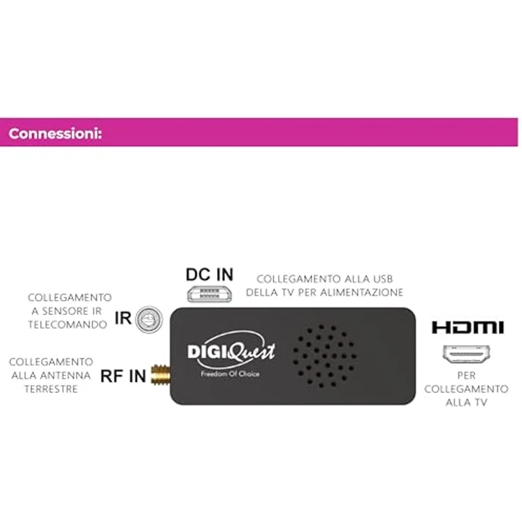 Digiquest Terrestrischer Stick Retro TV X2O, DVB-T2 HD Receiver mit automatischem Selbstscan, schwarz, platzsparend und energieeffizient – Bild 5