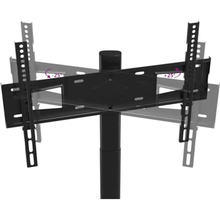 vidaXL TV-Eckständer mit 3 Ablagen für 32-65 Zoll Schwarz TV-Wandhalterung, schwenkbar, VESA-kompatibel – Bild 6