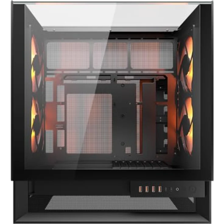 Cougar OmnyX Midi-Tower, ARGB, Schwarz, mATX/Mini-ITX/ATX, mit Omnidirectional Dynamic Flow System und zwei Glasfenstern – Bild 5