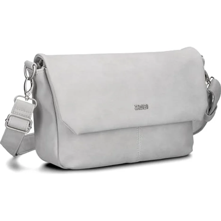 Zwei Mademoiselle.M Messenger, Laptopfach 33 cm, 100% Polyurethan, grau – Bild 1
