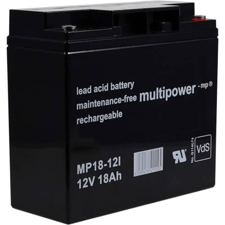 akku-net MP18-12I VDs, 12V Bleiakku, 18Ah, wartungsfrei, Schwarz
