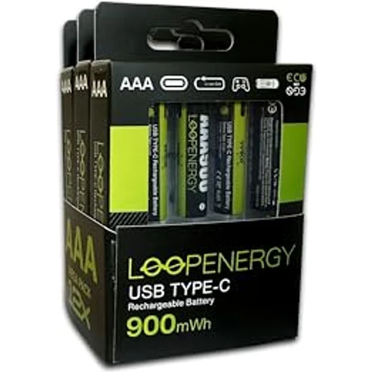 VERICO LoopEnergy AAA 900 Wiederaufladbare USB-C Batterie, 12er Pack AAA inkl. 3 Stück USB-A auf 4 x USB-C Kabel – Bild 5