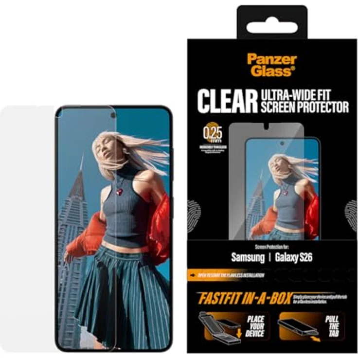 PanzerGlass® Displayschutz Samsung Galaxy S26, Ultra-Wide Fit mit FASTFIT IN-A-BOX, kratzfest und fallsicher – Bild 2