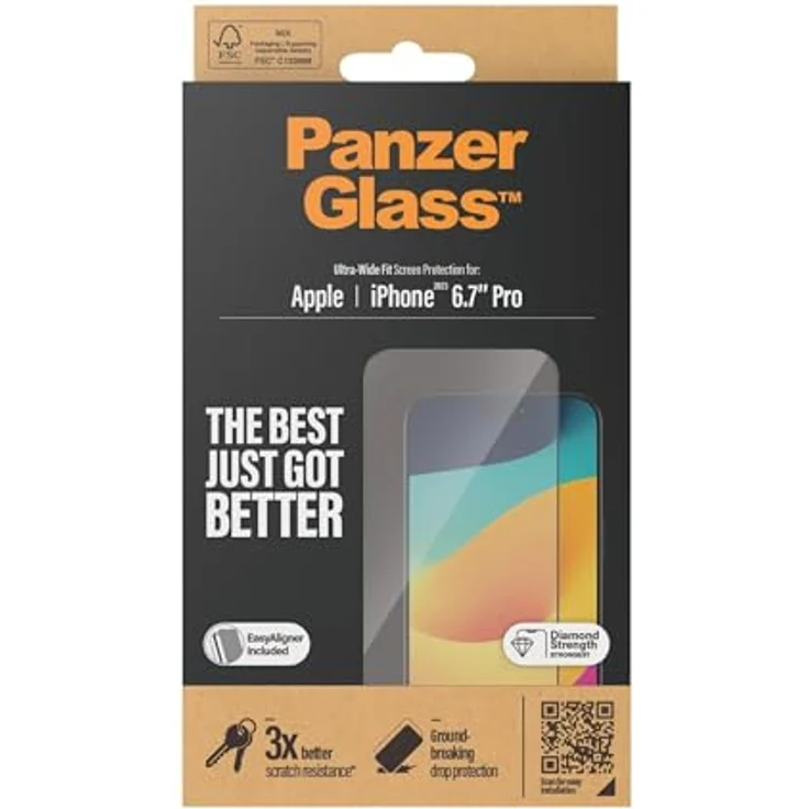 Panzer Glass PanzerGlass Displayschutz für Apple iPhone 15 Pro Max, Schutzfolie mit hoher Transparenz und Kratzfestigkeit – Bild 3