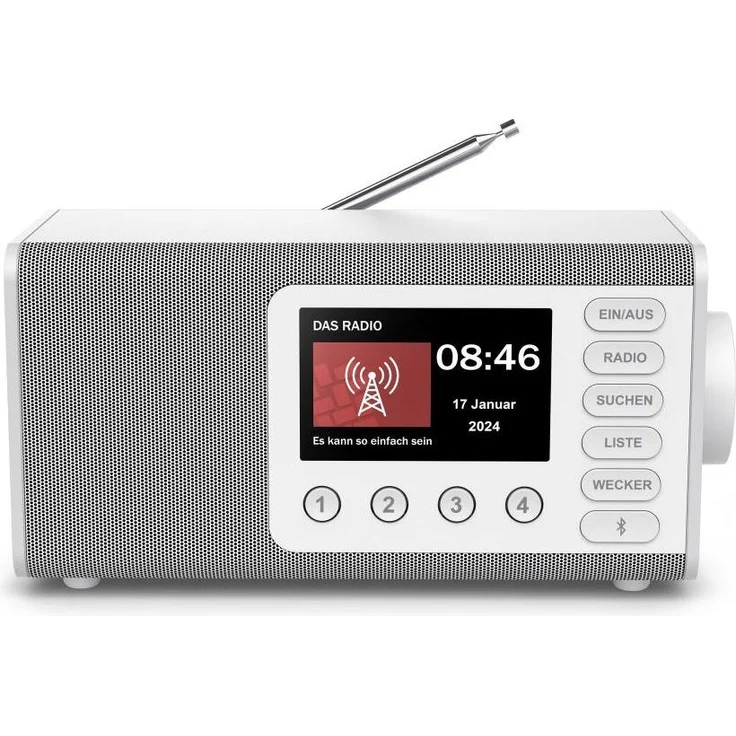 Hama DR1001, DAB+ Radio mit FM, Bluetooth und 4,3 Zoll TFT-Farbdisplay, Weiss