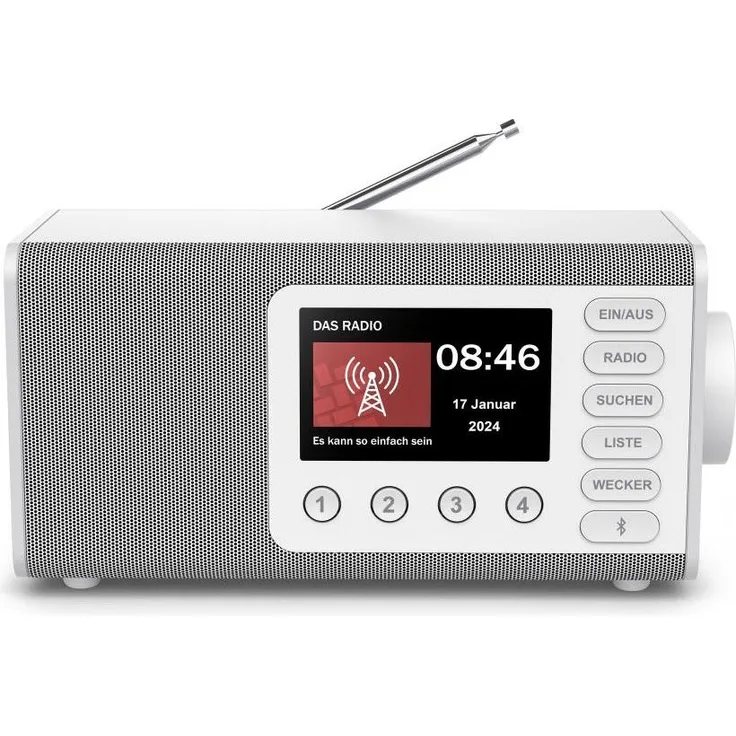 Hama DR1001, DAB+ Radio mit FM, Bluetooth und 4,3 Zoll TFT-Farbdisplay, Weiss