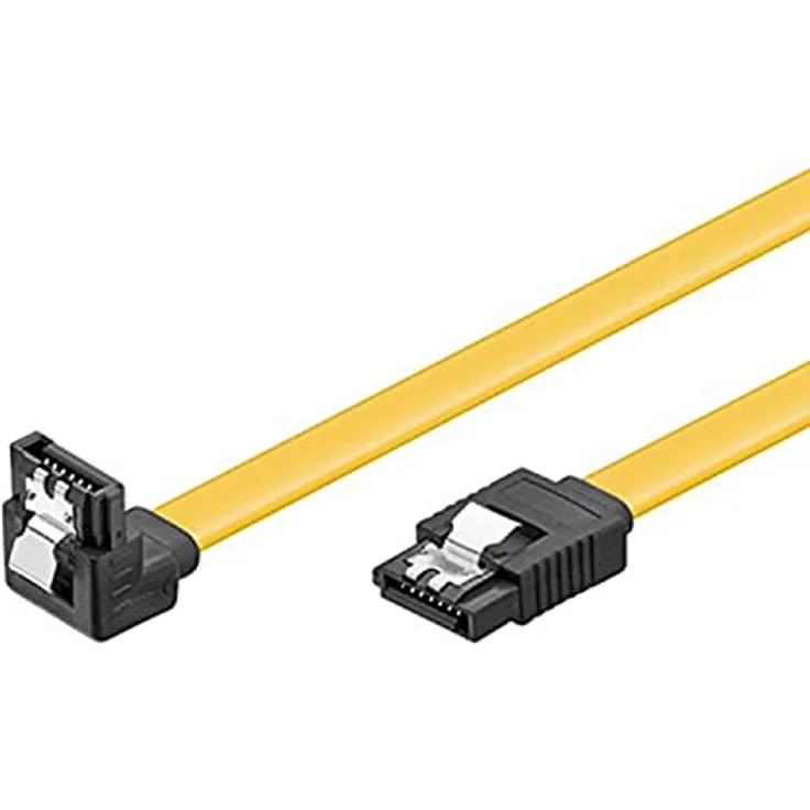 Wentronic HDD S-ATA Kabel 1,5GBs/3GBs/6GBs (S-ATA L-Type auf L-Type 90) 0,3m gelb