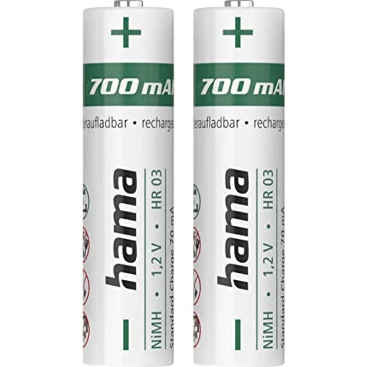 NiMH-Akkus, AAA Micro, 700 mAh 1,2V, 2 Stück