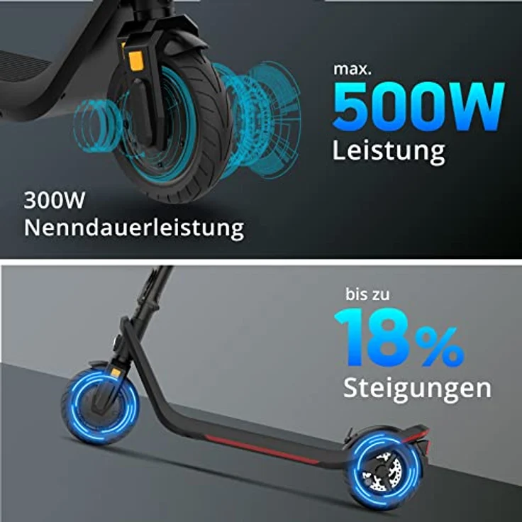 Odys Zeta i10 Faltbarer E-Scooter mit Straßenzulassung & Appanbindung (max 20 km/h, bis zu 50km Reichweite & bis zu 120kg zugel. Gesamtgewicht, 10" Luftreifen, duales Bremssystem, IP55, Display) – Bild 4