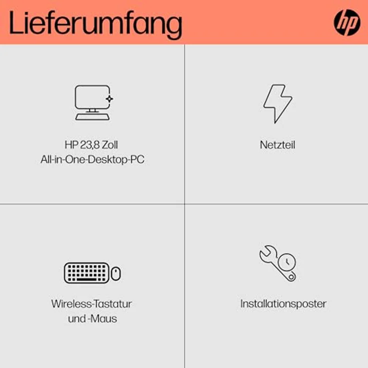 HP All-in-One PC | 23,8" FHD-Display | AMD Ryzen 5 7520U | 16 GB DDR5 RAM | 512 GB SSD | AMD Radeon Graphics| Windows 11 Home | WeiÃŸ – Bild 4