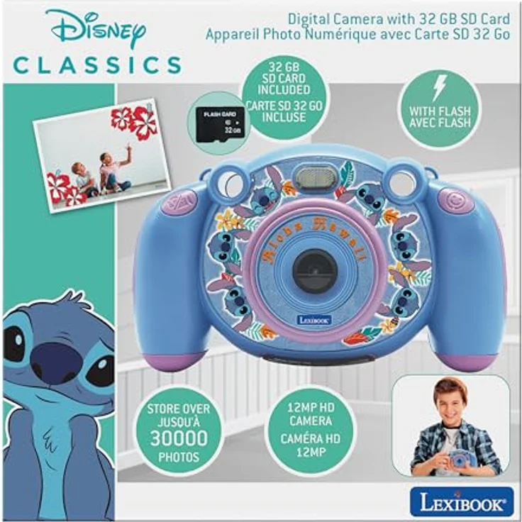 Lexibook Starcam Digitalkamera HD Stitch, Kompaktkamera mit 2-Zoll-LCD, 1920x1080 HD, 32 GB Speicherkarte inkl. – Bild 5