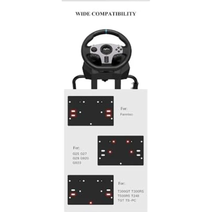 PXN Adjustable Gaming Wheel Stand A9, Höhenverstellbarer Stand für Lenkrad, Pedale und Gangschaltung, schwarz – Bild 6