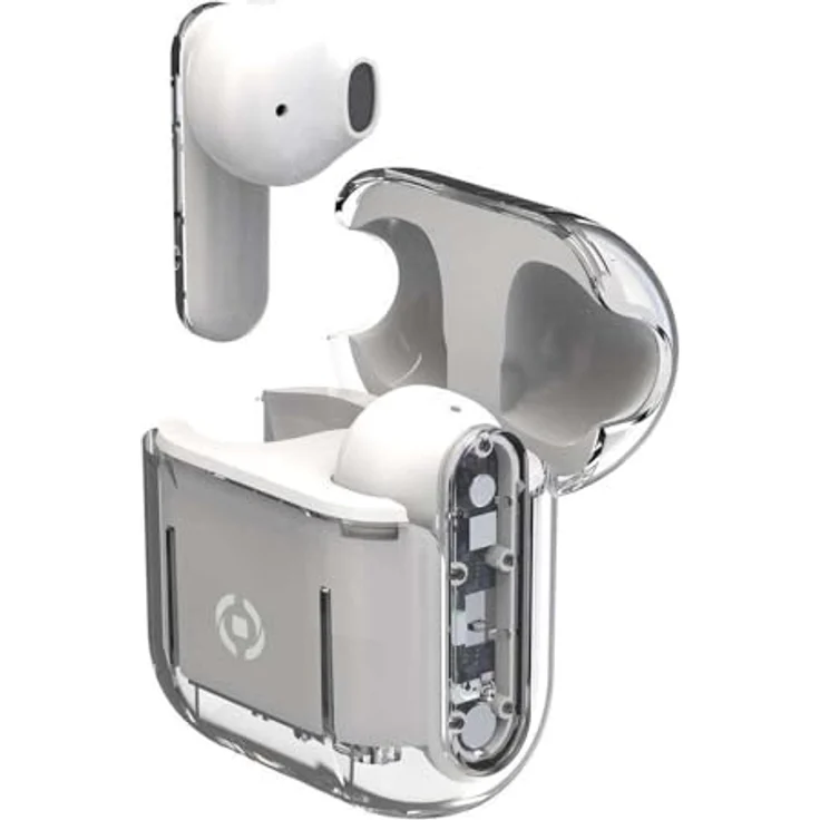 Celly Drahtlose Kopfhörer, Kabellose Over-Ear Kopfhörer, Weiß, kompakte Maße 11,4 x 11,01 x 6,6 cm – Bild 1