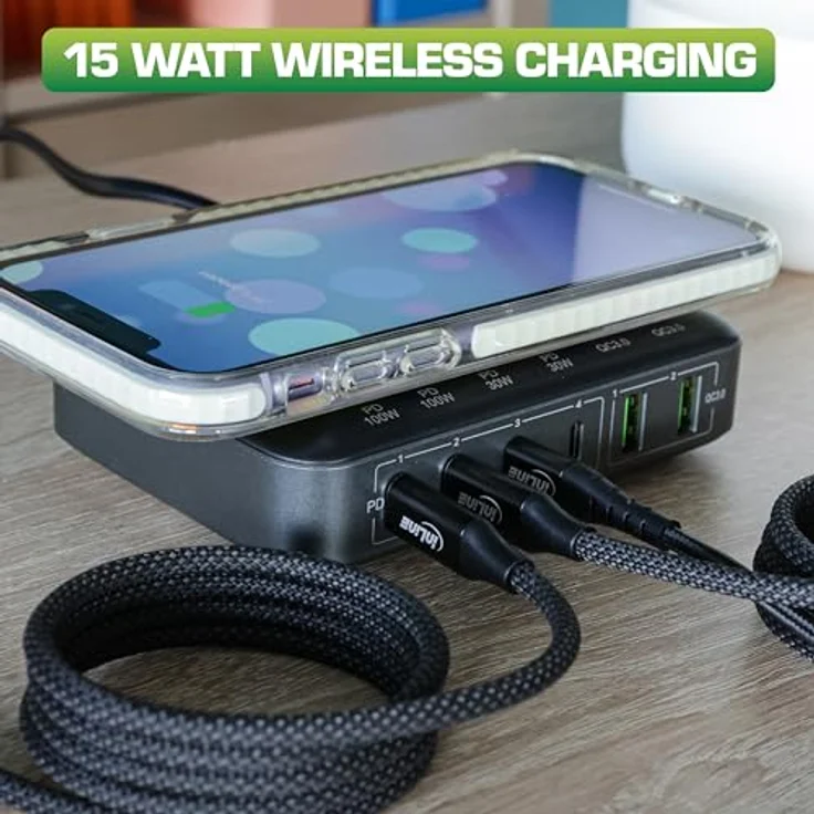 InLine® Qi Powerstation Multiport, 6-Port Netzteil & Ladegerät mit 100W, Wireless Charging, Schwarz – Bild 4