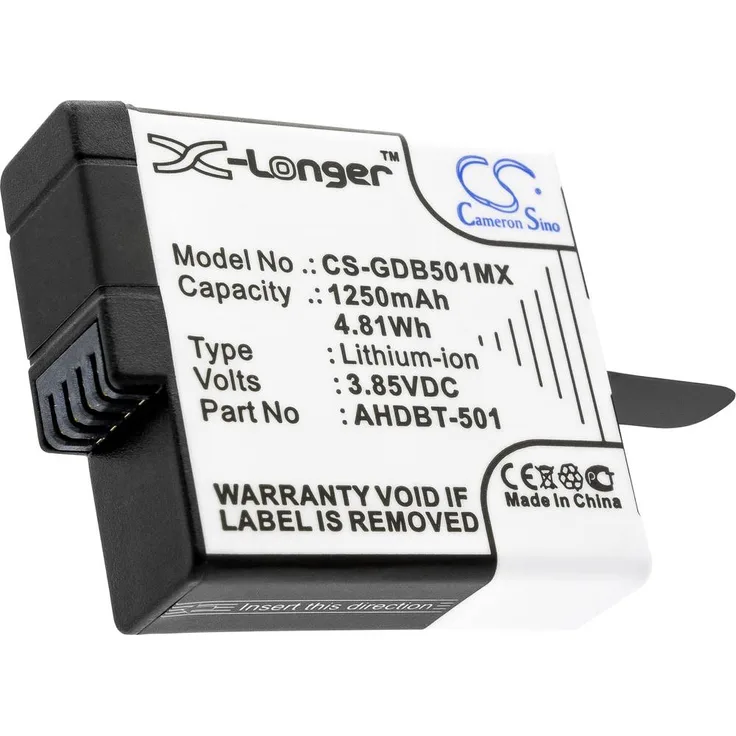 CS Cameron Sino GDB501MX Kamera-Akku, Ersatzakku 3.85V 1250 mAh für 3661169, AABAT-001, AHDBT-501