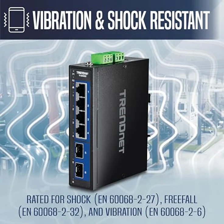 Trendnet 6-Port Industrial 2.5G DIN-Rail Switch mit 10G SFP, Netzwerk Switch mit PoE, Schwarz – Bild 6
