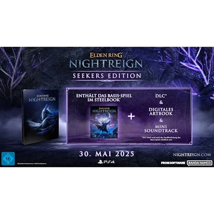 Bandai Elden Ring Nightreign - Seekers Edition, PS4-Spiel mit Koop-Kämpfen für 3 Spieler, DLC-Code und digitalem Artbook – Bild 2