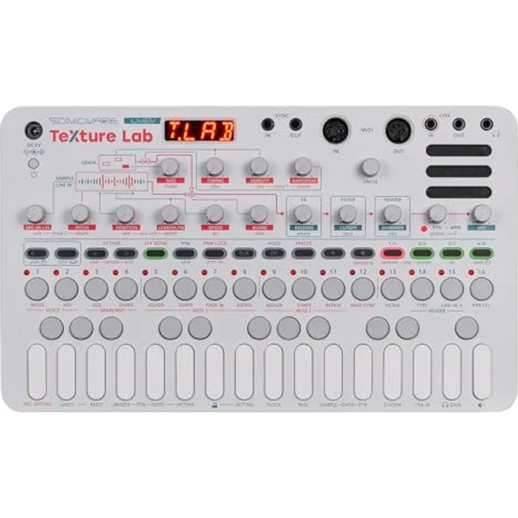 SONICWARE LIVEN Texture Lab Granular Sampler + Effektprozessor, Flexible Granular-Synthese, 128-Step-Sequencer, 6 HQ Shimmer-Reverbs – Bild 1