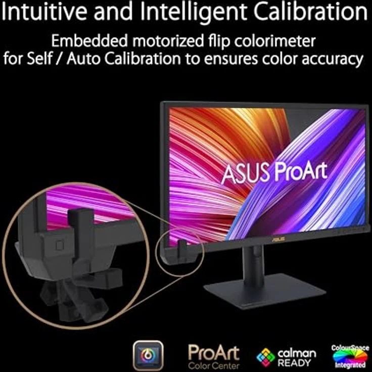 ASUS ProArt PA24US - 23,6 Zoll 4K UHD Professioneller Monitor - 16:9 IPS, 3840x2160 - HDR10, HLG, 10-bit, Farbmessgerät, 12G SDI, USB-C 80W, Speaker – Bild 5