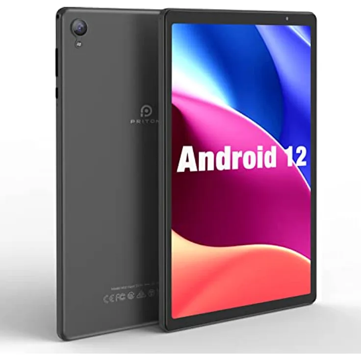 PRITOM 10 inch Android 12 Tablet,2GB RAM, 32GB ROM, 6000Mah, Expand to 512GB, Quad Core Processor, 10 inch Tablet, Android Tablets HD IPS Screen, Camera, Wi-Fi, Bluetooth, Tablet PC(Dark Gray)