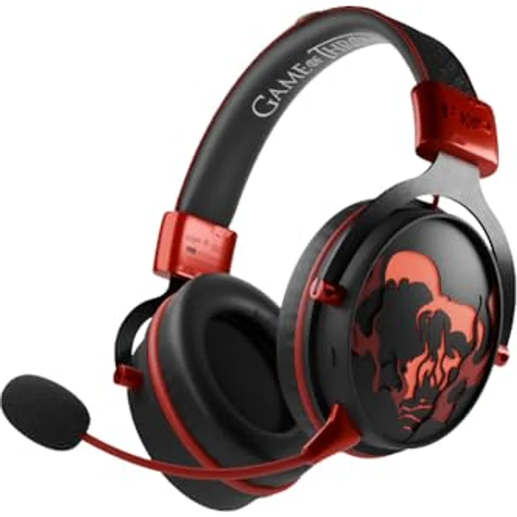 Lexip LEXIP X Game of Thrones Dragon Headset, Gaming-Headset mit 50-mm-Lautsprechern, bis zu 28 Stunden Akkulaufzeit, Bluetooth und USB-Dongle, abnehmbares Mikrofon – Bild 2